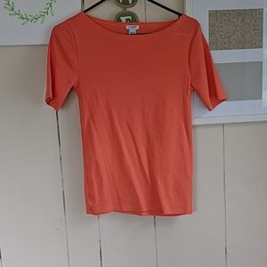 J.Crew Coral boatneck top